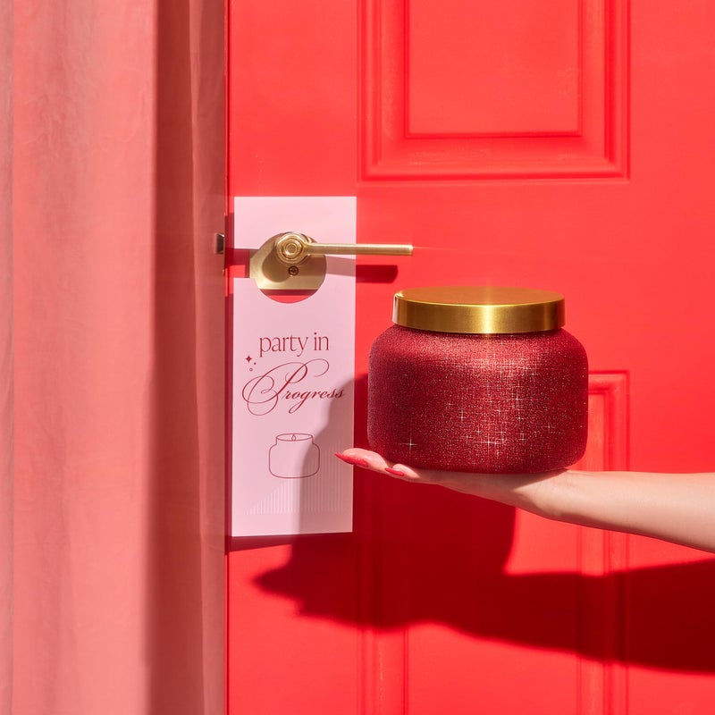 Capri Blue Jumbo Glam Jar Candle - Long Lasting Soy Wax Blend - Glitter Candles for Home Scented with Luxury Holiday Scents - Notes of Tropical Fruits & Sugared Citrus (Volcano, 48 oz) - Image 2